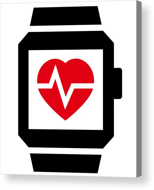 607x750 Heart Rate Monitor Smartwatch Icon Acrylic Print