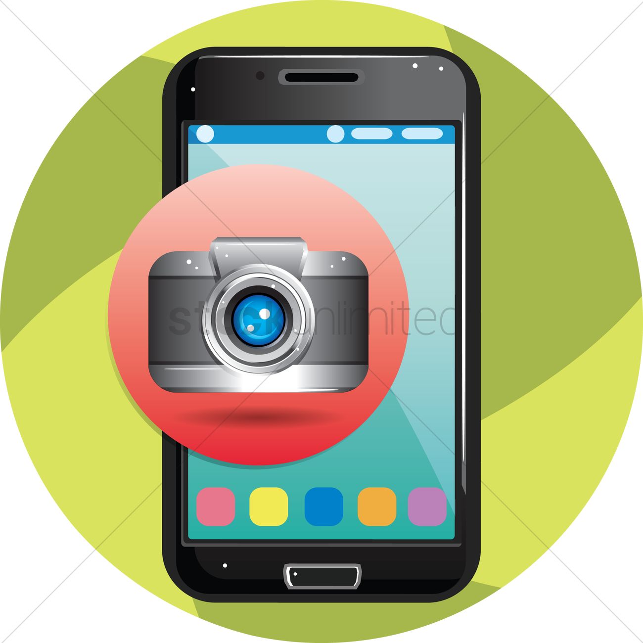 1300x1300 Free Smartphone With Camera Icon Vector Image