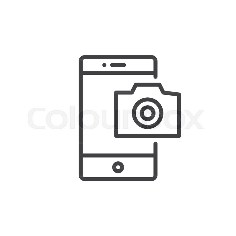 800x800 Mobile Phone Photography Camera Line Stock Vector Colourbox