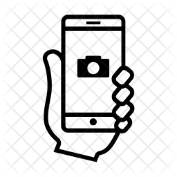 256x256 Smartphone Camera Icon Of Line Style