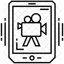 256x256 Smartphone Video Camera Icon Of Line Style