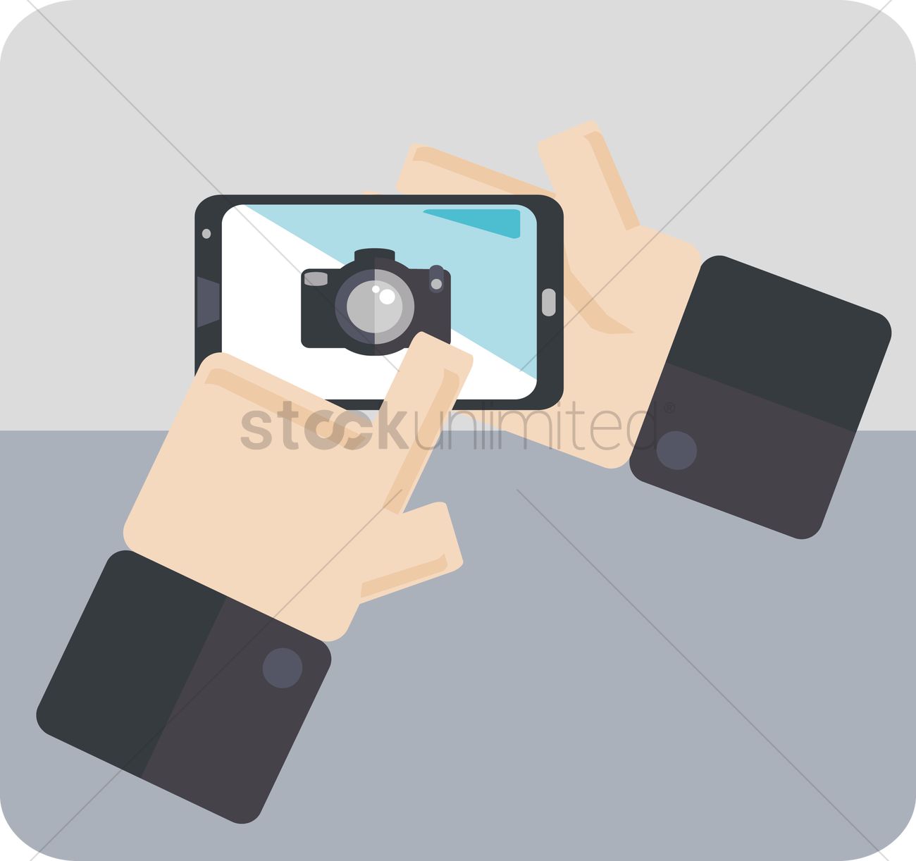 1300x1222 Choosing Camera Icon In The Smartphone Vector Image