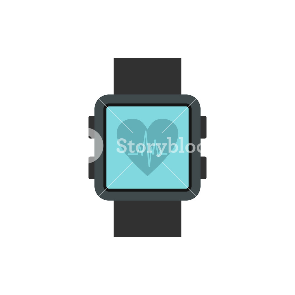 1000x1000 Smartwatch Icon In Flat Style On A White Background Royalty Free