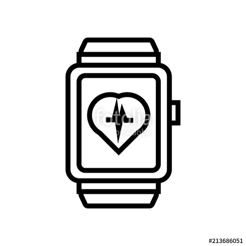 500x500 Smartwatch Icon Vector Sign And Symbol Isolated On White