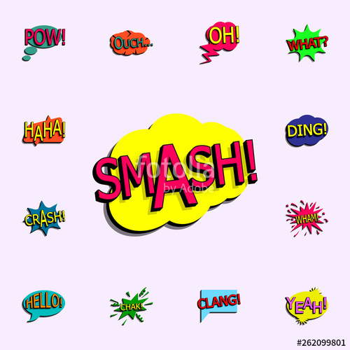 500x500 Comic Speech Bubble With Expression Text Smash Icon Comic Icons