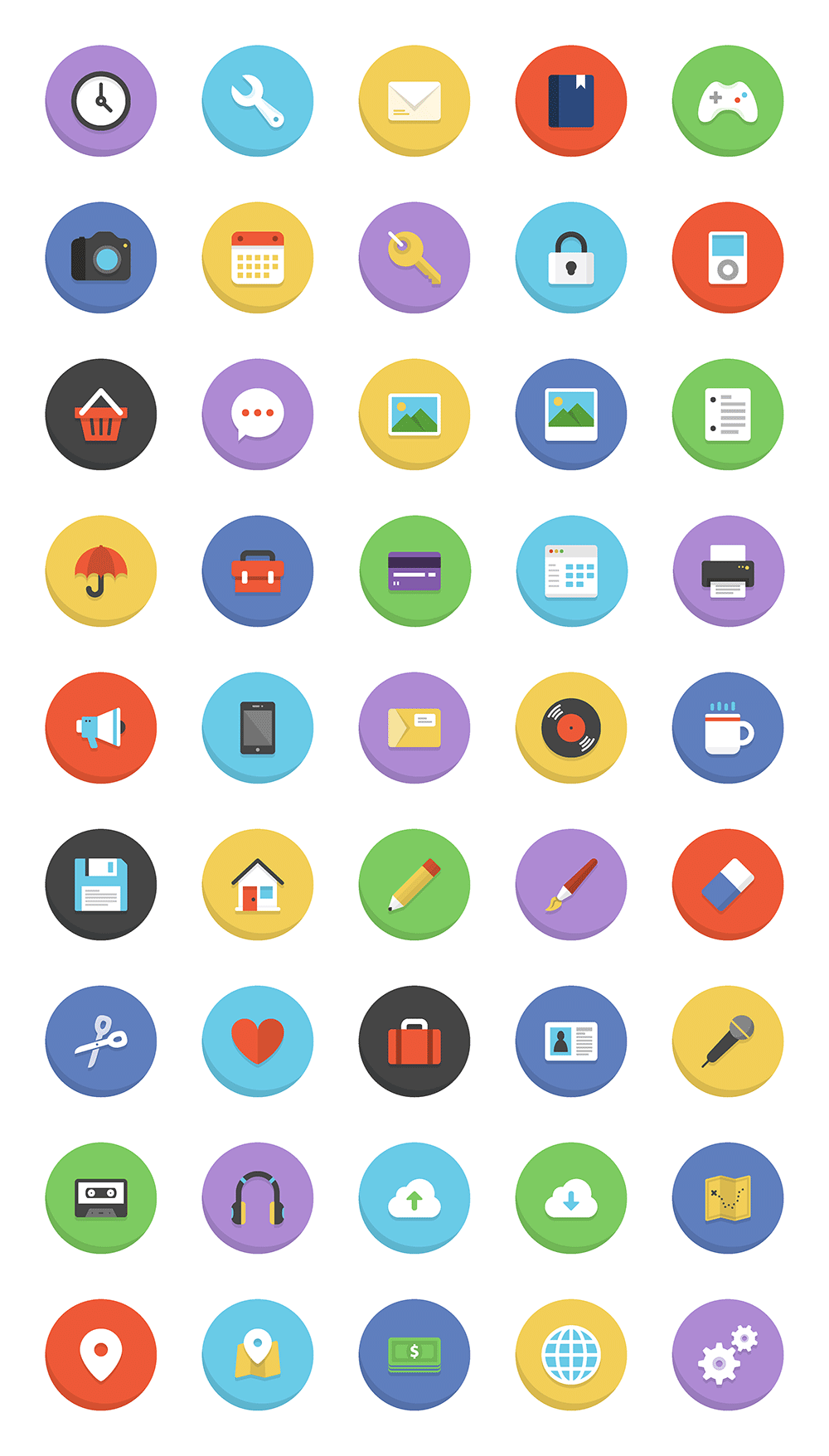 1000x1756 Colorful Flat Icons