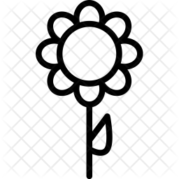 256x256 Flower, Plant, Sunflower, Smell, Nature, Fresh Icon Of Line Style