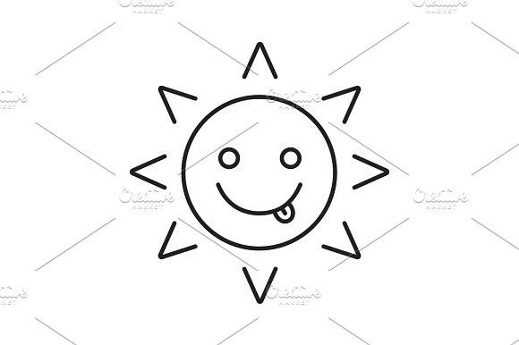 580x386 Yummy Sun Smile Linear Icon Funny Emoticons