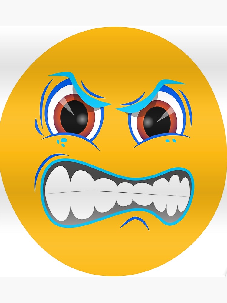 750x1000 Angry Face Smiley Emoticon Emoji Mad Design Poster