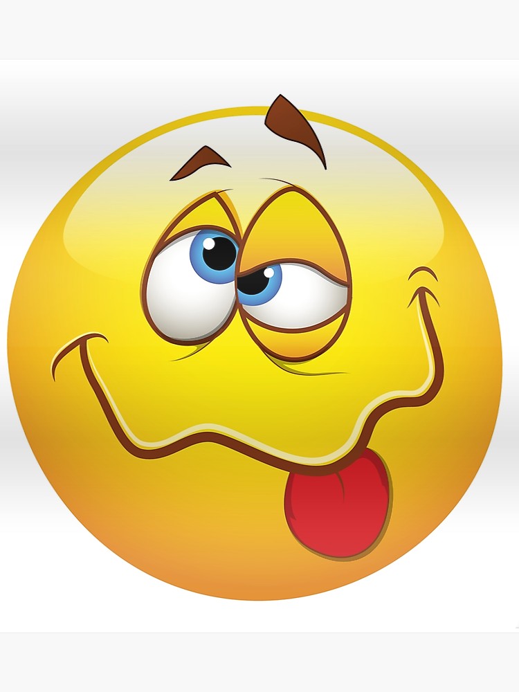 750x1000 Drunk Smiley Face Emoticon Poster