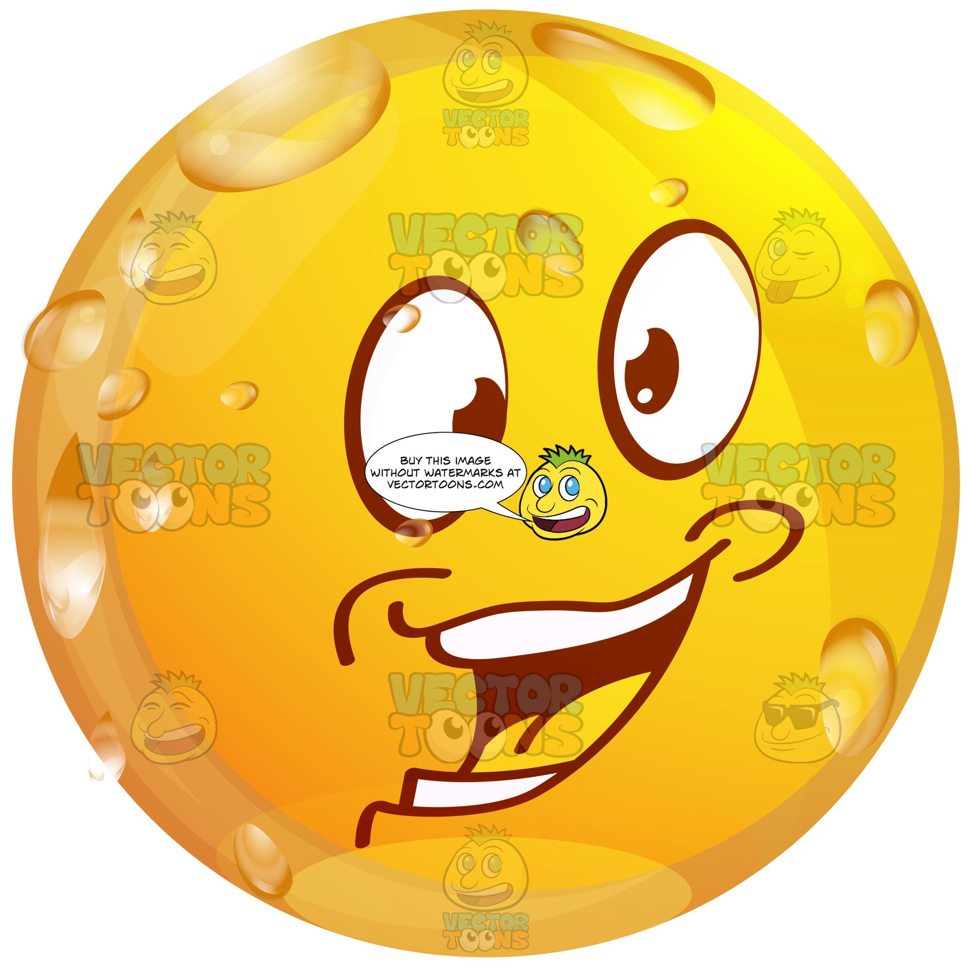 2000x2000 Excited Wet Yellow Smiley Face Emoticon With Strong Lower Lip
