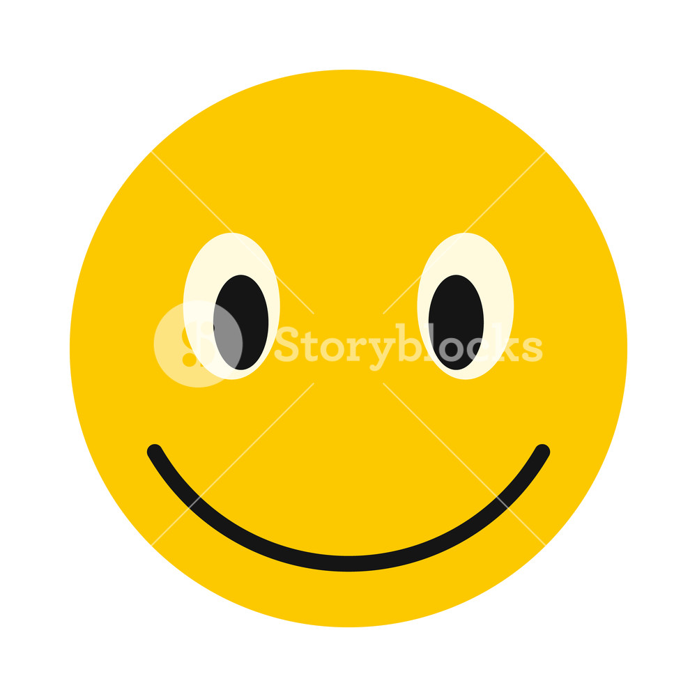 1000x1000 Smiley Face Icon In Flat Style Isolated On White Background
