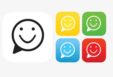 442x300 Smiling Face Icon Flat Graphic Design Premium Clipart