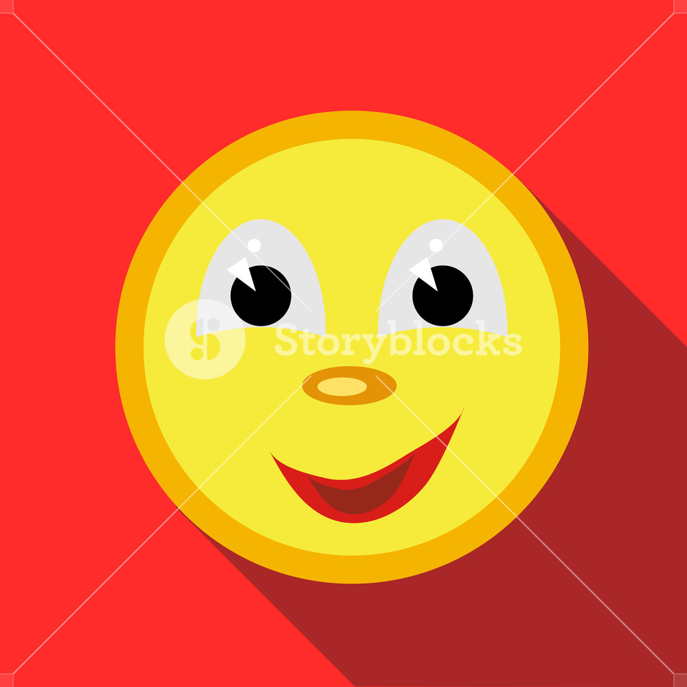 1000x1000 Smiling Face Icon In Flat Style On A Red Background Royalty Free