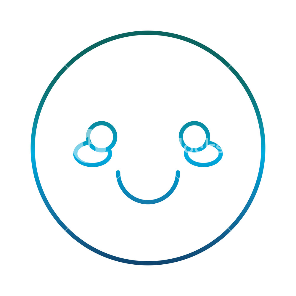 1000x1000 Smiling Face Icon Over White Background Vector Illustration