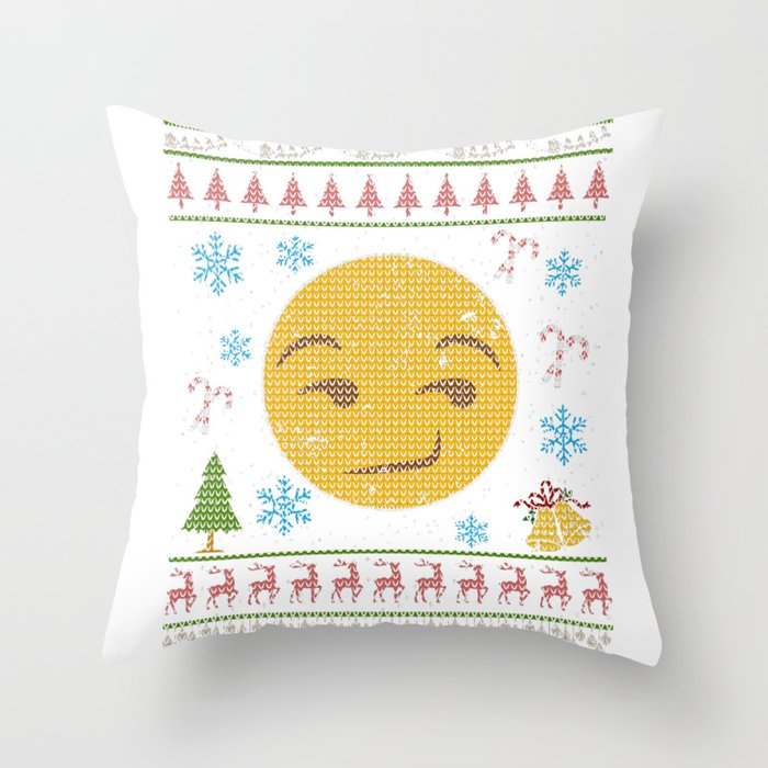 700x700 Smirk Smirking Emoticon Christmas Ugly Shirt Icon Smiley Throw