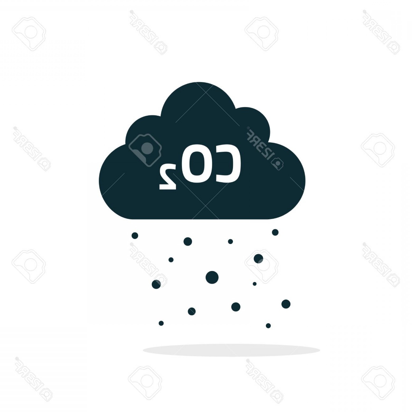 1560x1560 Photostock Vector Co Emissions Cloud Vector Icon Flat Cartoon