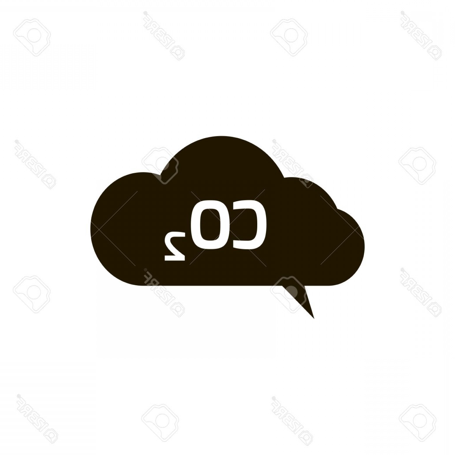 1560x1560 Photostock Vector Co Emissions Icon Cloud Vector Flat Carbon