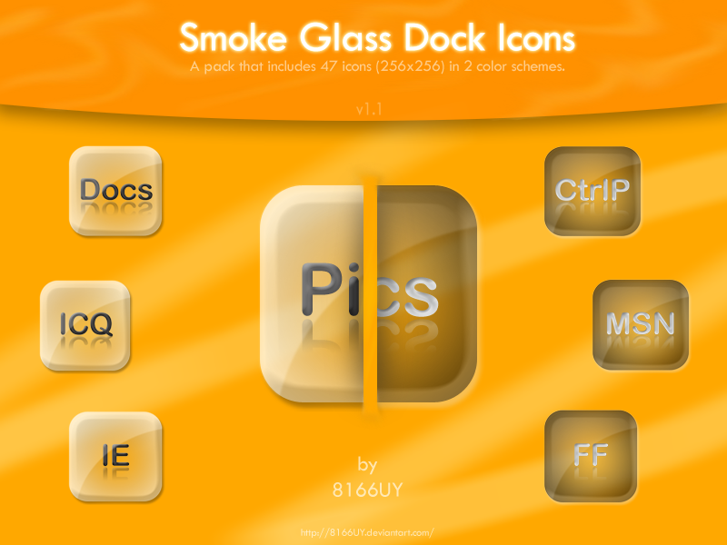 800x600 Smoke Glass Dock Icons