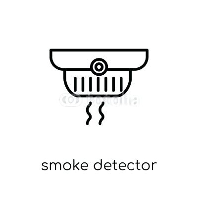 400x400 Smoke Detector Icon Trendy Modern Flat Linear Vector On White