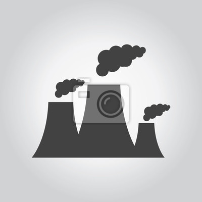400x400 Nuclear Power Plant With Smoke Icon Industy Black Grey Icons Wall