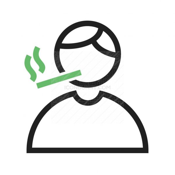 600x600 Smoking Line Green Black Icon