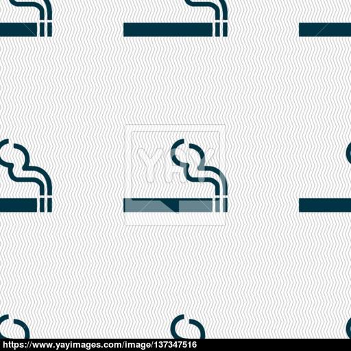 512x512 Cigarette Smoke Icon Sign Seamless Pattern With Geometric Texture