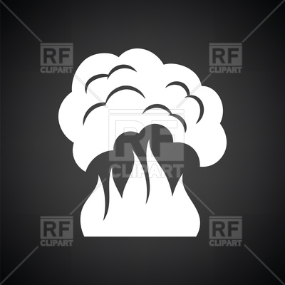 400x400 Fire And Smoke Icon On Black Background Vector Image Of Icons