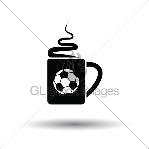 500x500 Football Fans Coffee Cup With Smoke Icon Gl Stock Images