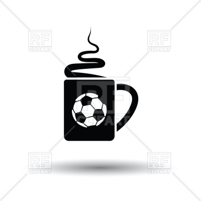 400x400 Football Fans Coffee Cup With Smoke Icon With Shadow Design Vector