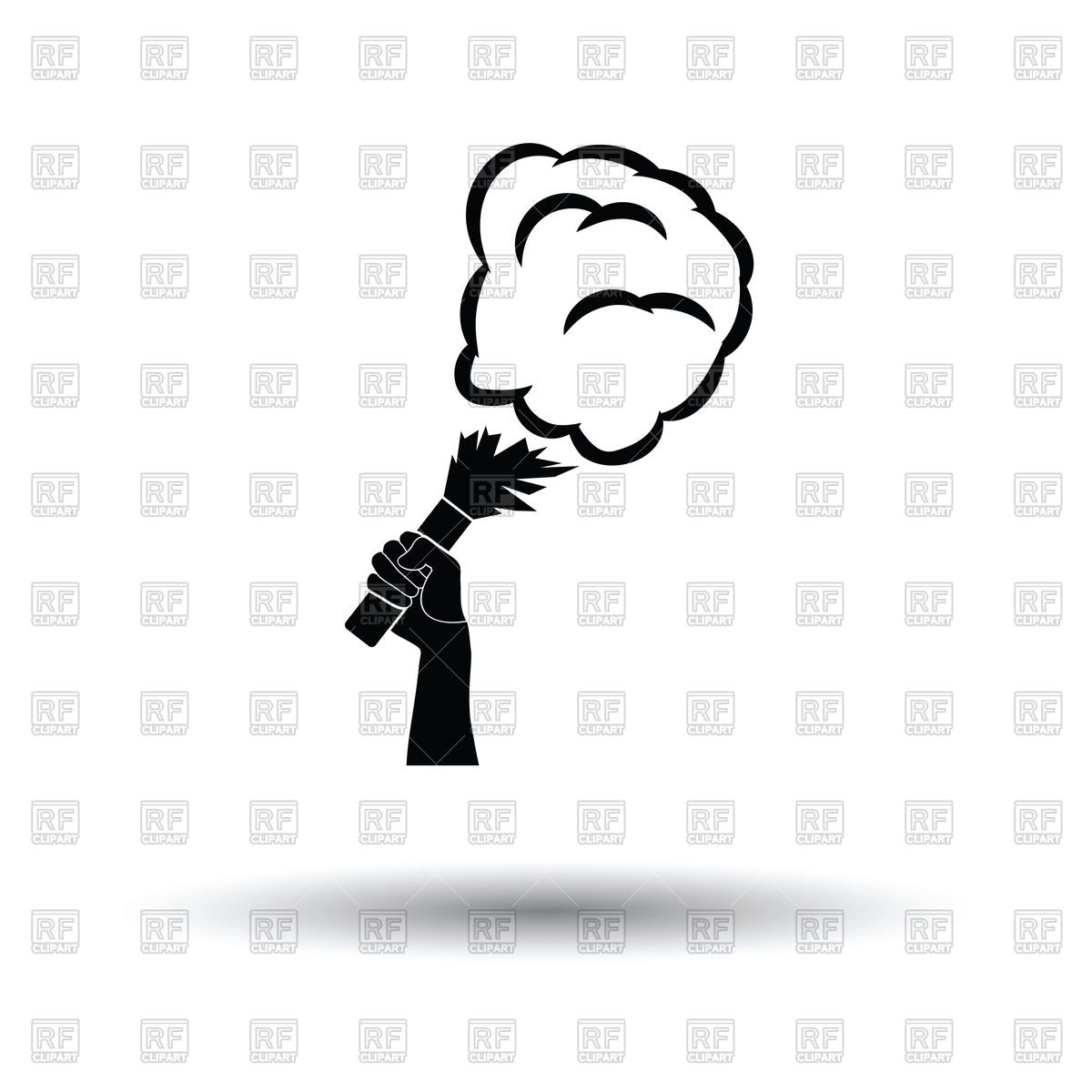 1200x1200 Football Fans Hand Holding Burned Flayer With Smoke Icon Vector