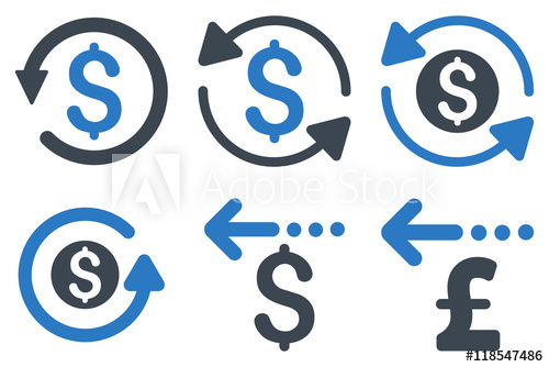 500x334 Refund Vector Icons Icon Style Is Bicolor Smooth Blue Flat