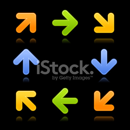 440x440 Arrow Sign Smooth Icon Color Web Button Black Background Stock