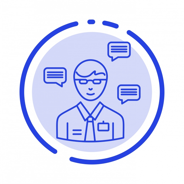 640x640 Man Manager Sms Chat Popup Blue Dotted Line Line Icon, Ad, App