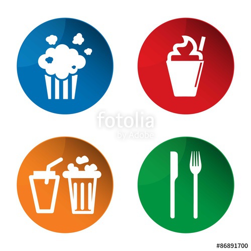500x500 Fast Food Icon Snack Icon Popcorn Icon Beverage Icon Vector