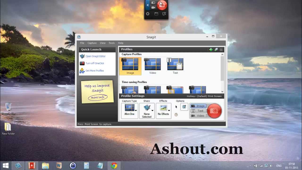 Disable Snagit Floating Icon Or Oneclick Option On Your Desktop 1280x720 Disable Snagit Floating Icon Or Oneclick Option On Your Desktop