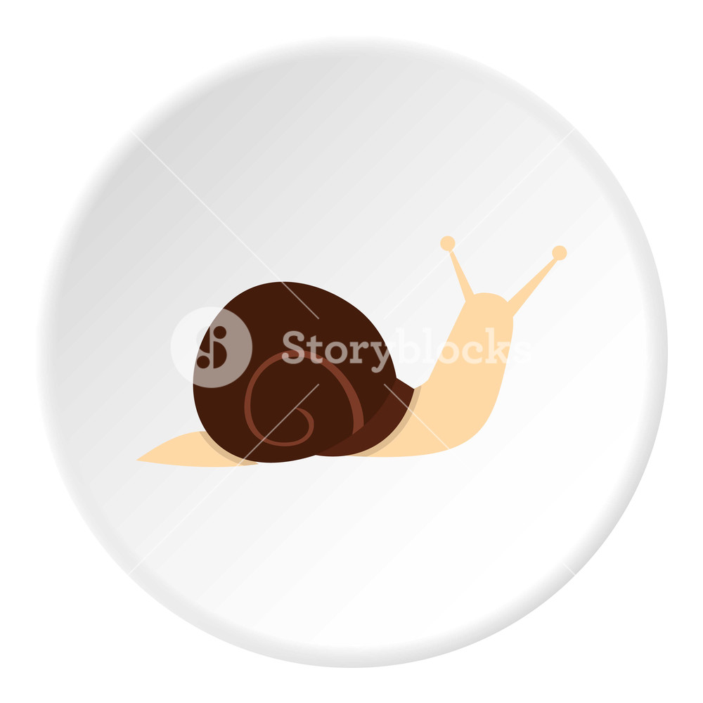 1000x1000 Snail Icon In Flat Circle Isolated Vector Illustration For Web