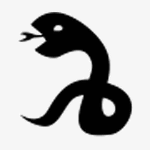 640x640 Black Snake Cartoon Icon, Snake Icon, Black Snake, Snake Animal