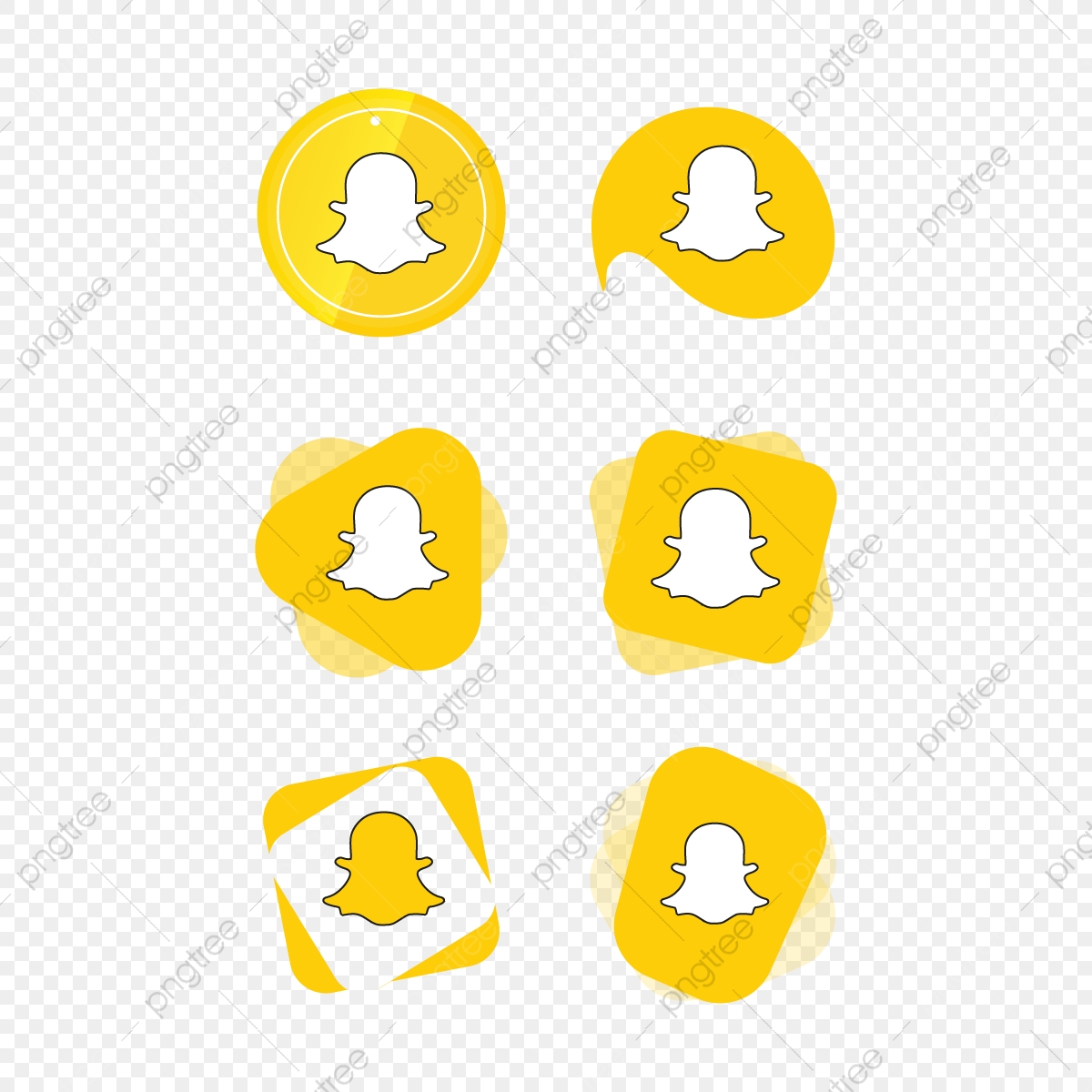 1200x1200 Snapchat Snap Chat Icon Logo Collection Set Social Media Vector