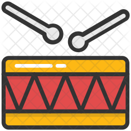 256x256 Snare Drum Icon Of Colored Outline Style
