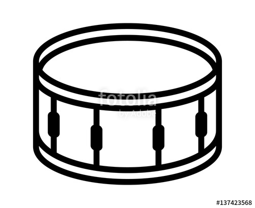 500x409 Snare Drum Or Side Drum Musical Instrument Line Art Vector Icon