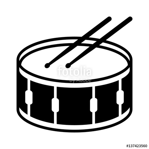 500x500 Snare Drum Or Side Drum With Drumsticks Musical Instrument Flat