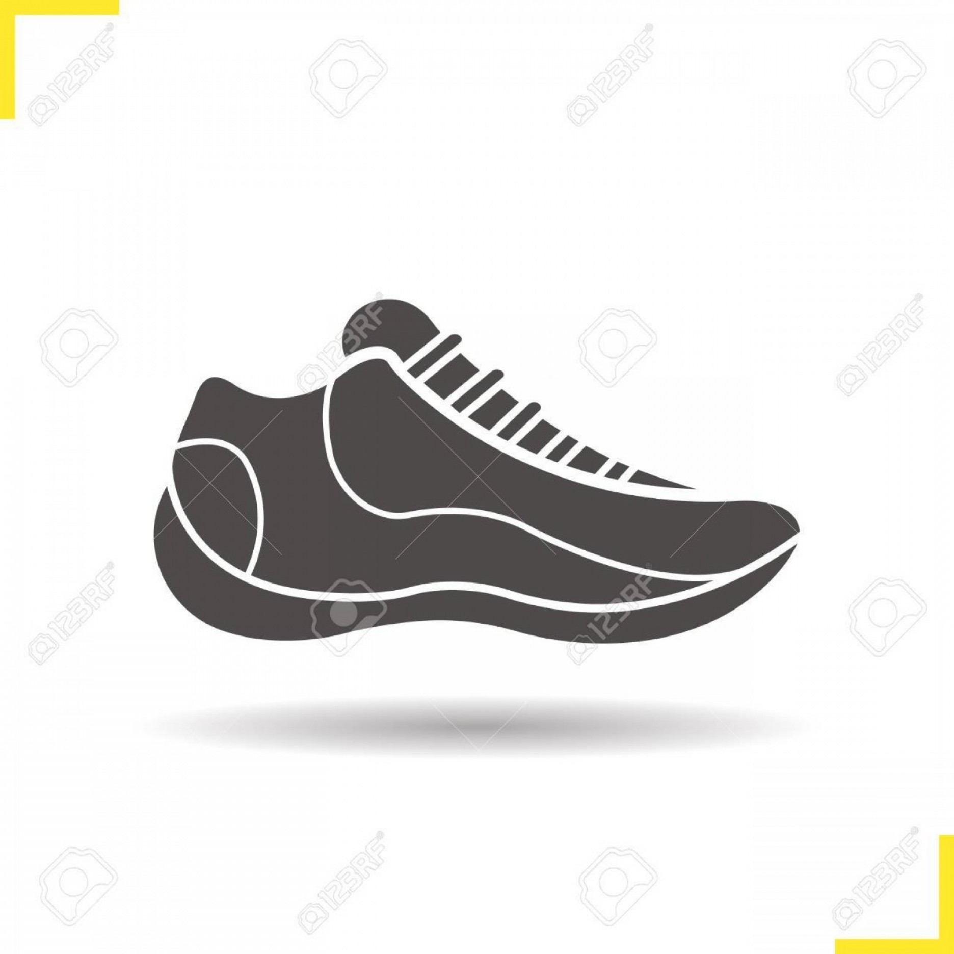 1872x1872 Photostock Vector Sneaker Icon Drop Shadow Running Shoe Silhouette