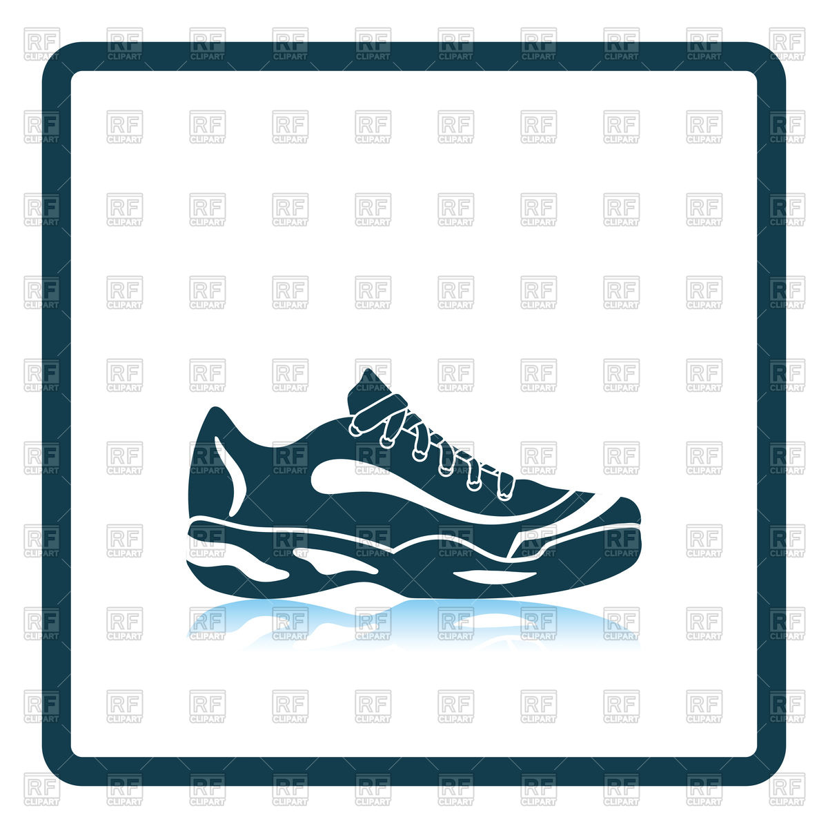 1200x1200 Shadow Reflection Design Of Tennis Sneaker Icon Vector Image