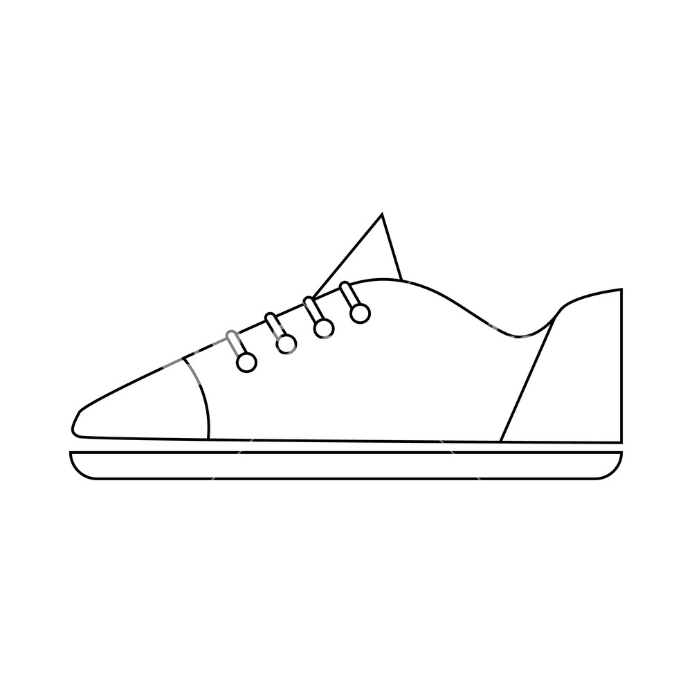 1000x1000 Male Sneaker Icon In Outline Style On A White Background Royalty