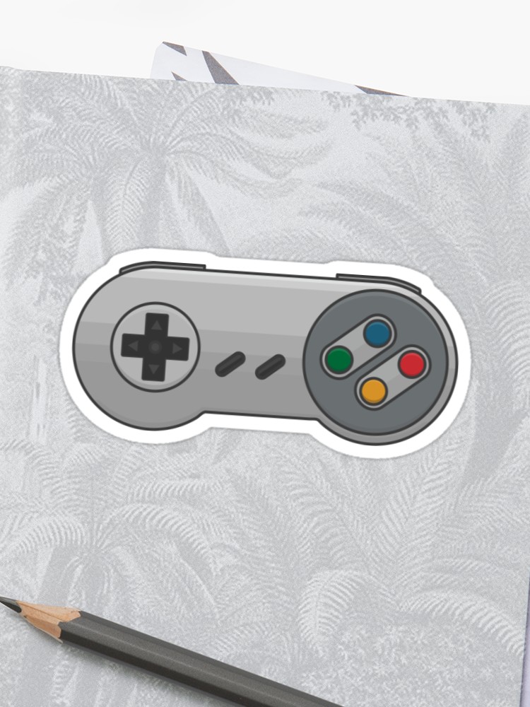 750x1000 Gamepad Icon Videogame Controller Illustration Snes Sticker