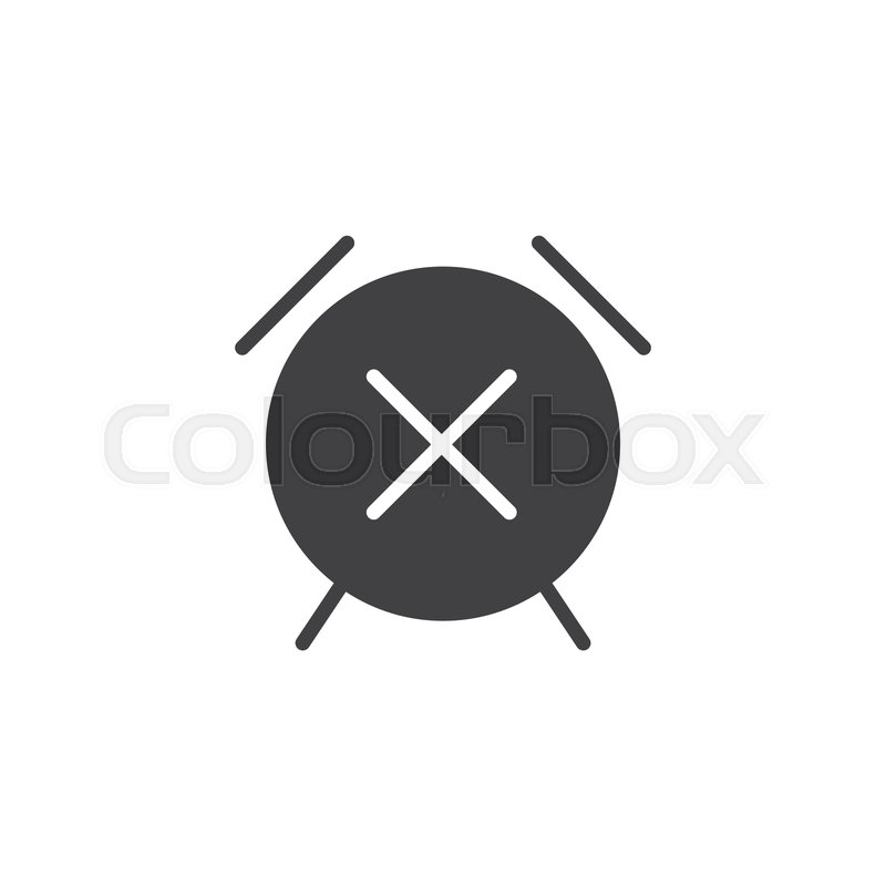 800x800 Alarm Clock Cancel Vector Icon Filled Stock Vector Colourbox