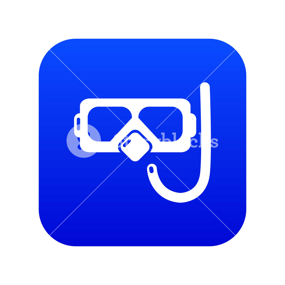 Diving Mask Snorkel Icon Blue Vector Isolated On White Background 1000x1000 Diving Mask Snorkel Icon Blue Vector Isolated On White Background