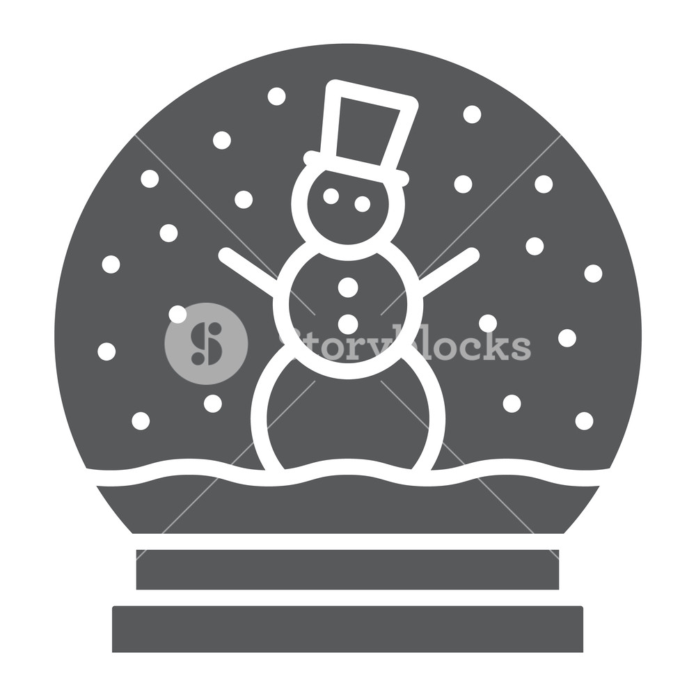1000x1000 Snow Globe Glyph Icon, Christmas And Glass, Crystal Ball Sign