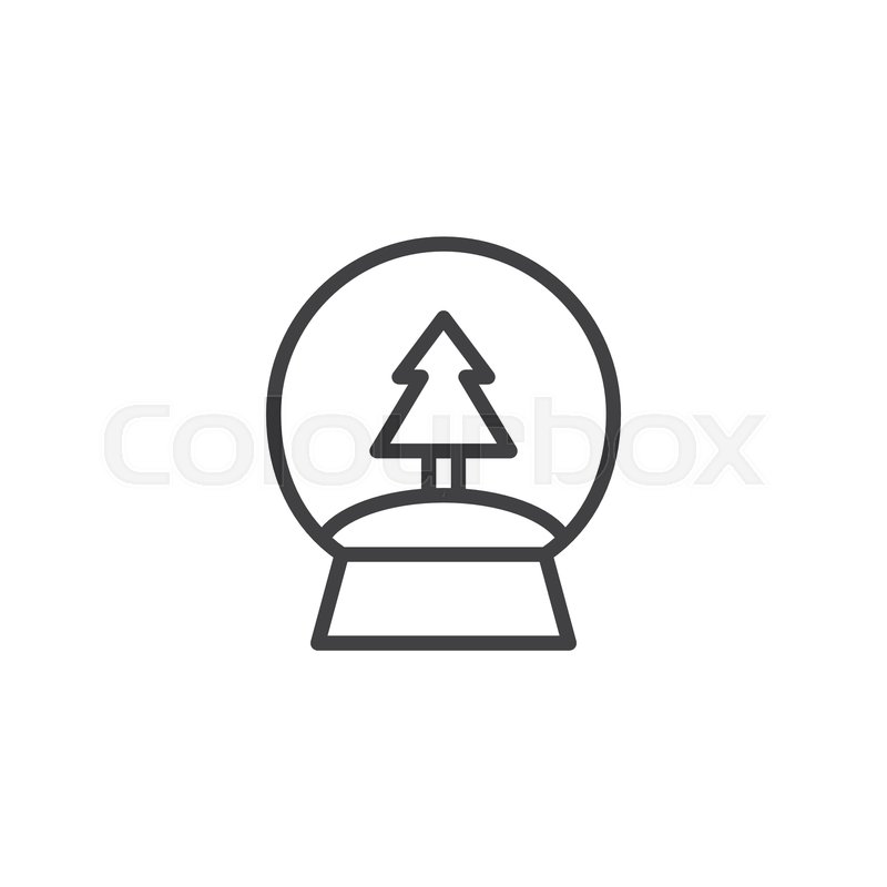 800x800 Snow Globe With A Xmas Tree Outline Stock Vector Colourbox